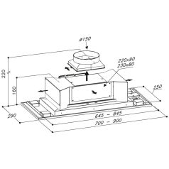   SIRIUS - Páraelszívó SL-903 P EM 90 cm inox - motor nélkül