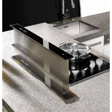 SIRIUS - Páraelszívó S-DD2 TC/L EM 118 Fekete üveg/inox motor nélkül