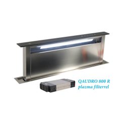   Sirius 00704824330_p pultba építhető páraelszívó S-DD2 TC/L EM 58 fekete üveg/inox motor nélkül + plazma filter QUADRO 800 R