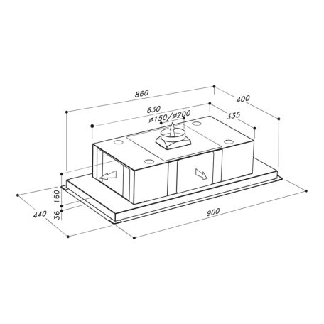 SIRIUS - Páraelszívó SLT-958 EM H200 TW Inox motor nélkül