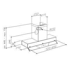   Sirius - Páraelszívó SLTC-919 TW 52 cm inox + PLANO 600/210 R plazma szűrő