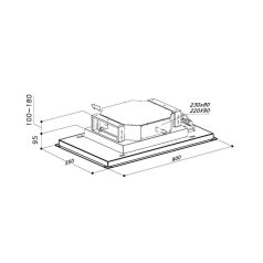   Sirius - Páraelszívó SLT-971 EM 90 cm H 160 TW motor nélkül - Fehér üveg