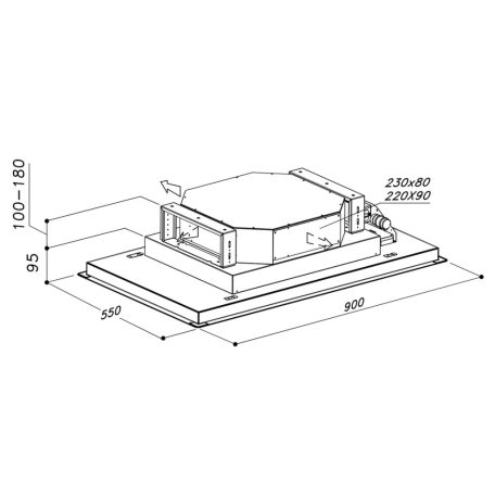 SIRIUS - Páraelszívó SLT-971 EM 90 cm H 160 TW Fehér üveg motor nélkül + ajándék CATA mikro MW-5120 DG