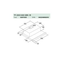 CATA - Páraelszívó TF-2003/60 LED BLACK GLASS