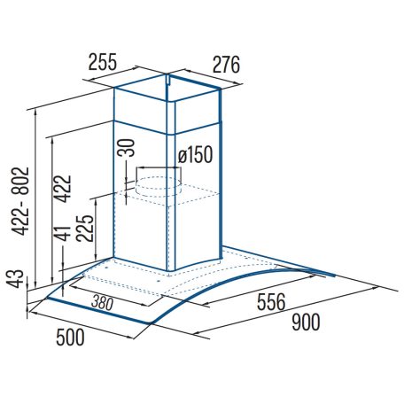 CATA - Páraelszívó GAMMA GLASS 9010 GX - Inox