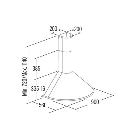 CATA OUTLET - Páraelszívó Q-7790 BK/L LED - Kiállított bemutató termék!