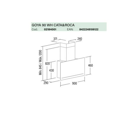CATA - Páraelszívó GOYA 90 WH Can Roca - A készlet erejéig rendlhető!
