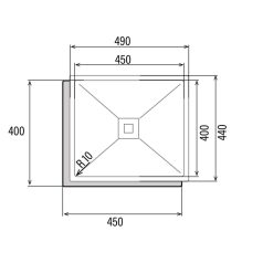   CATA - Mosogatótálca CB-45-40 R10 inox munkalap alá szerelhető