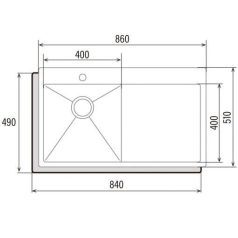 CATA - Mosogatótálca CBS-1 40-40 D R10 inox