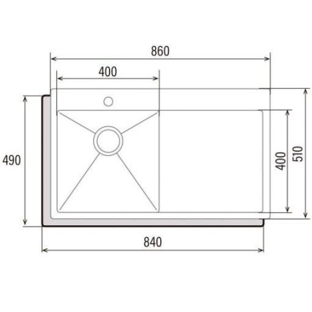 CATA - Mosogatótálca CBS-1 40-40 D R10 inox