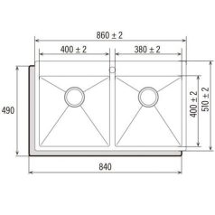 CATA - Mosogatótálca CBS-2 40-40 R10 inox
