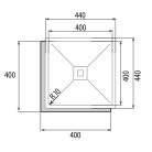CATA - Mosogatótálca CB-40-40 R10 inox munkalap alá szerelhető