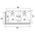 CATA - Mosogatótálca CB-2 40-40 R10 inox munkalap alá szerelhető