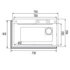 CATA OUTLET - Mosogatótálca CDC-75 40 SBK fegyveracél - Kiállított bemutató termék!