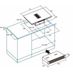   CATA - IAS-770 indukciós főzőlap beépített elszívóval + CATA NEW YORK edényszett - ComboHob