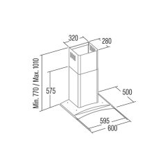 Cata - Páraelszívó GAMMA GLASS 600 GX/F LED