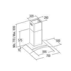 Cata - Páraelszívó GAMMA GLASS 700 GX/F inox LED