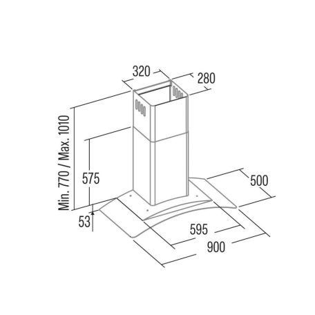 Cata - Páraelszívó GAMMA GLASS 900 GX/F inox LED