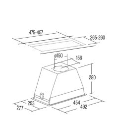 Cata - Páraelszívó GL-45 X/C LED inox