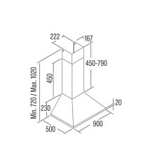 CATA - Páraelszívó BETA 900 inox LED