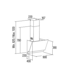 Cata - Páraelszívó JUNO 900 fehér XGWH LED