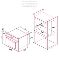   NODOR - Beépíthető sütő NorChef MO-6800 DB fekete AIR FRYER