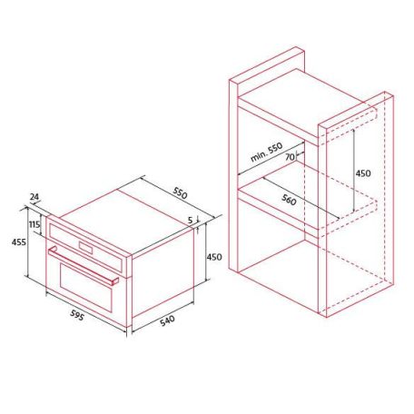 NODOR - Beépíthető sütő NorChef MO-4800 DB