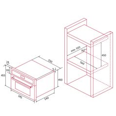   NODOR - Beépíthető mikrohullámú sütő NorChef MW-4800 DB