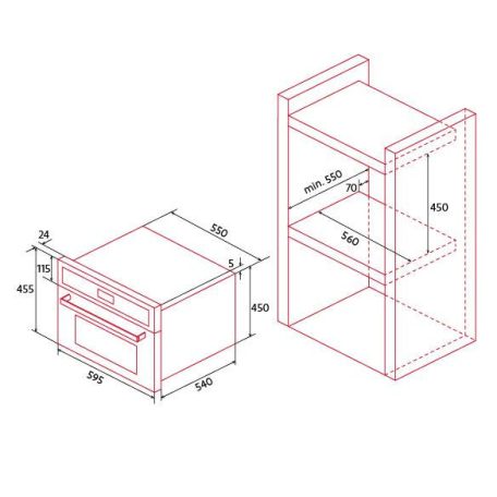 NODOR - Beépíthető sütő NorChef MO-4800 SW