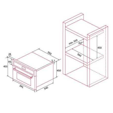 NODOR - Beépíthető sütő NorChef MO-4800 CU
