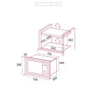 NODOR - Beépíthető mikrohullámú sütő NorChef MW-25 DG SS X