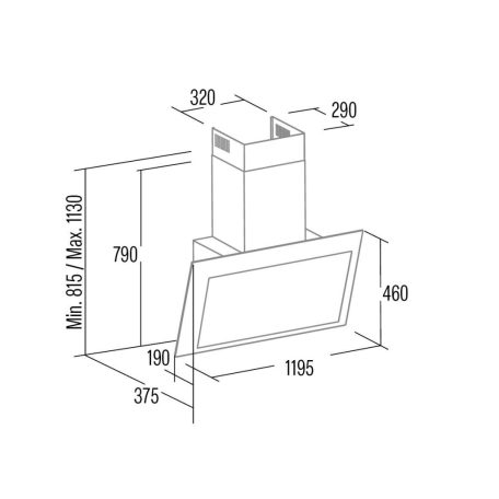 Cata - Páraelszívó Thalassa PRO 1200 GBK fekete hob to hood