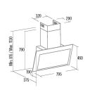 CATA - Páraelszívó Thalassa PRO 800 GBK fekete hob to hood