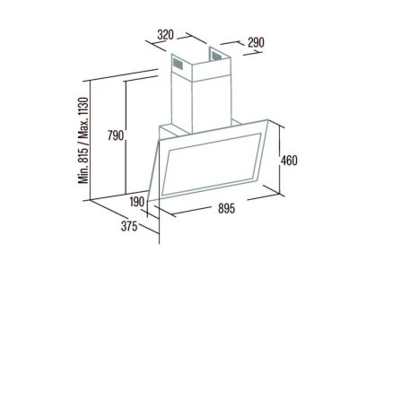CATA - Páraelszívó Thalassa PRO 900 GBK fekete hob to hood