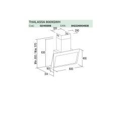 CATA - Páraelszívó THALASSA 800 XGWH/F fehér Hob to Hood