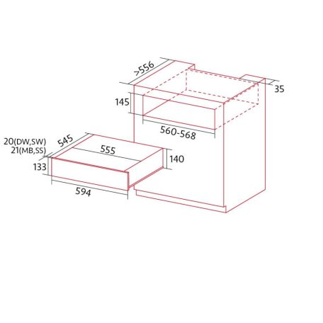 NODOR - Beépíthető melegentartó fiók NorChef WP-1501 SW fehér