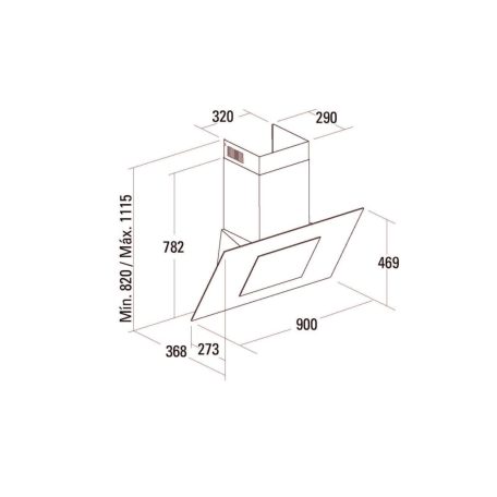 Cata OUTLET - Páraelszívó THALASSA 900 BK SILENT SPLIT EXT külső motorral - Kiállított bemutató termék!