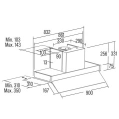 Cata - Páraelszívó TENTA 900 XGWH Hob to Hood
