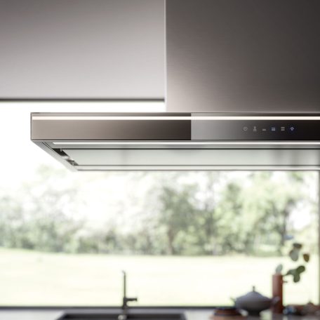 FALMEC LUMINA LED NRS sziget páraelszívó, 90 cm, inox/fekete üveg