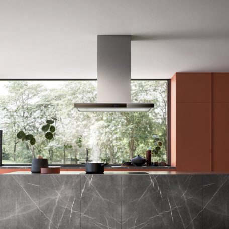 FALMEC LUMINA LED NRS fali páraelszívó, 90 cm, inox/fekete üveg
