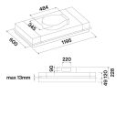 FALMEC ALBA mennyezeti páraelszívó, 120 cm, fehér/üveg, (motor nélkül)