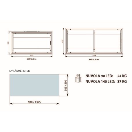 FALMEC NUVOLA mennyezeti páraelszívó, 90 cm, inox, (motor nélkül)