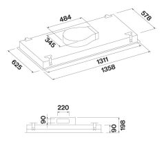   FALMEC NUVOLA mennyezeti páraelszívó, 140 cm, inox, (motor nélkül)
