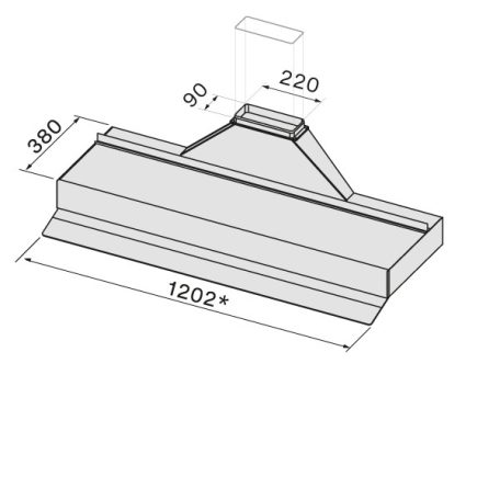 FALMEC SHELF páraelszívó, 120 cm, fekete, kivezetéses változat (motor nélkül)
