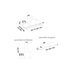   FALMEC VIRGOLA NO-DROP TOUCH beépíthető páraelszívó, 90 cm, fekete