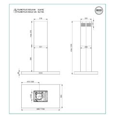 FALMEC PLANE PLUS sziget páraelszívó, 90 cm, inox