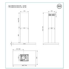 FALMEC PLANE PLUS sziget páraelszívó, 90 cm, fekete