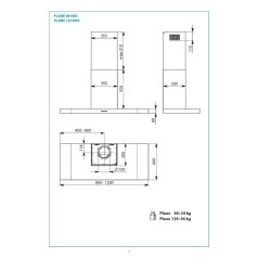 FALMEC PLANE NRS PLUS fali páraelszívó, 120 cm, fekete