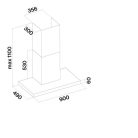 FALMEC PLANE NRS PLUS fali páraelszívó, 90 cm, fekete