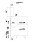 FALMEC BROOKLYN pultra építhető páraelszívó, 90 cm, fekete és füst üveg
